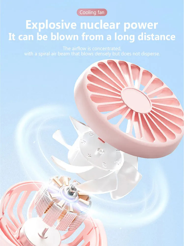 Portable Handheld Spray Fan 4-Speed Water Spray Mist Fan Summer Cooling