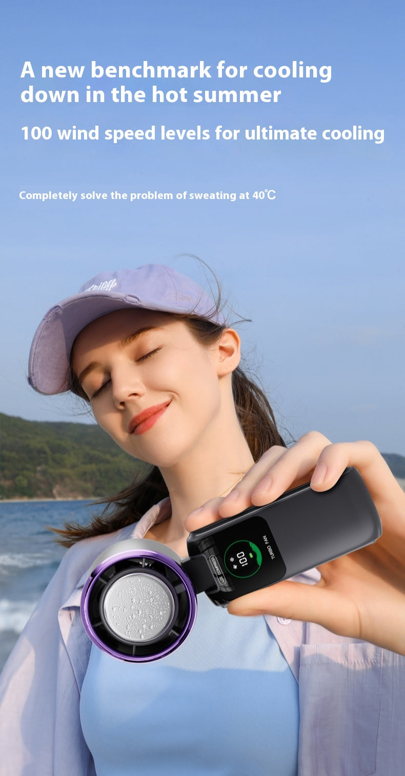 New Ice Pack High-Speed Handheld Eletirc Fan Speed Adjustable Folding