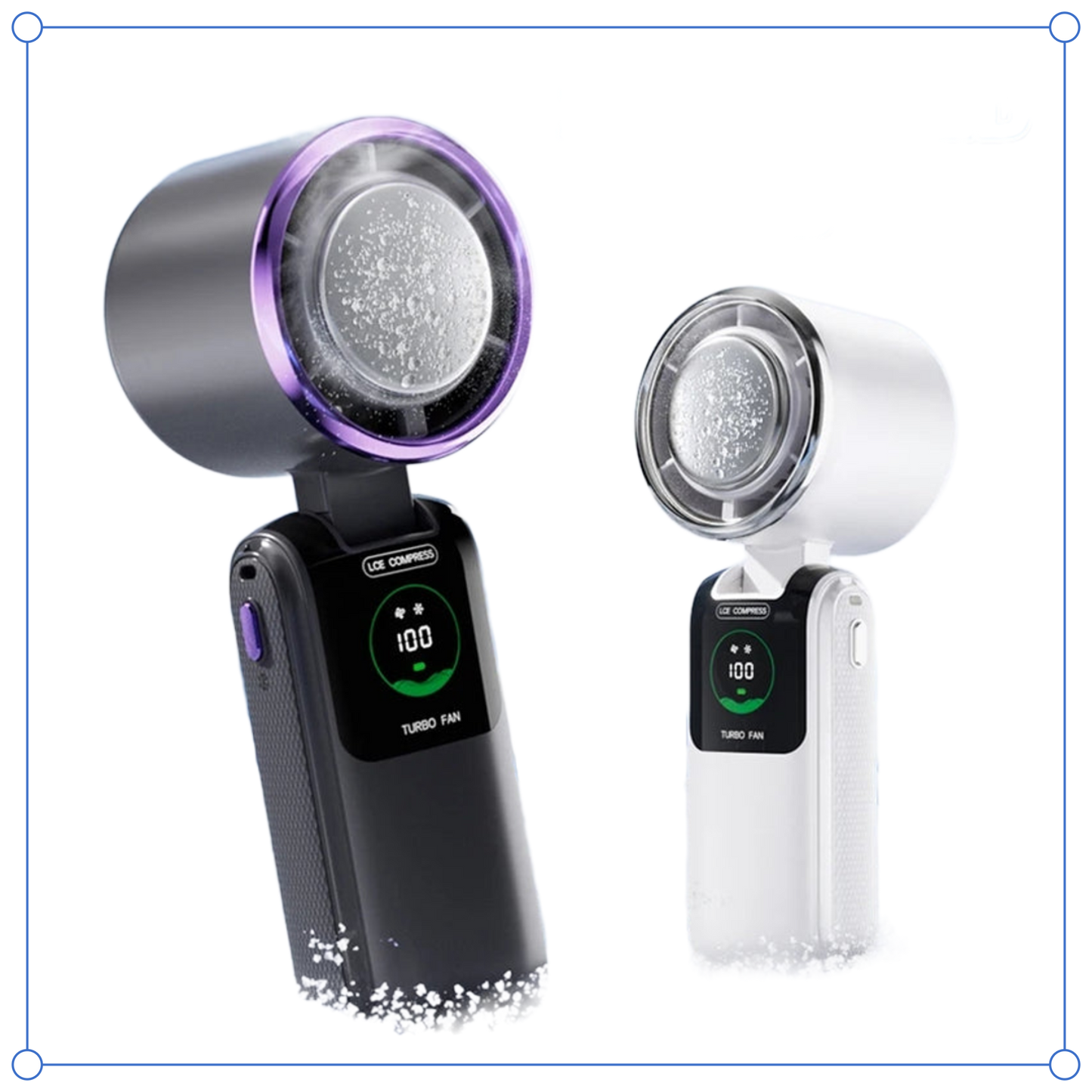New Ice Pack High-Speed Handheld Eletirc Fan Speed Adjustable Folding