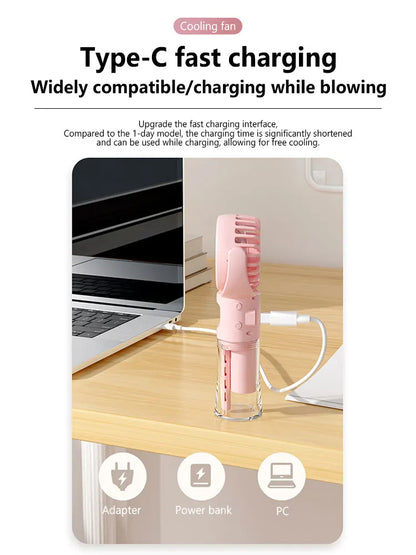 Portable Handheld Spray Fan 4-Speed Water Spray Mist Fan Summer Cooling