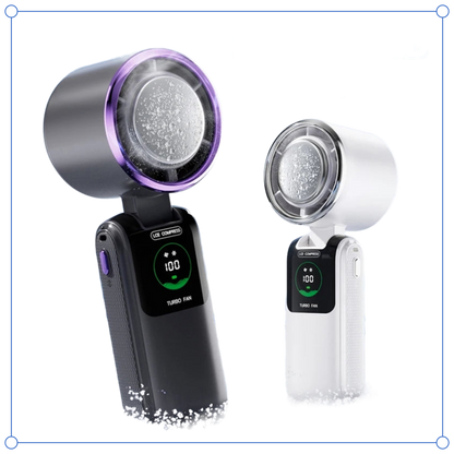 New Ice Pack High-Speed Handheld Eletirc Fan Speed Adjustable Folding